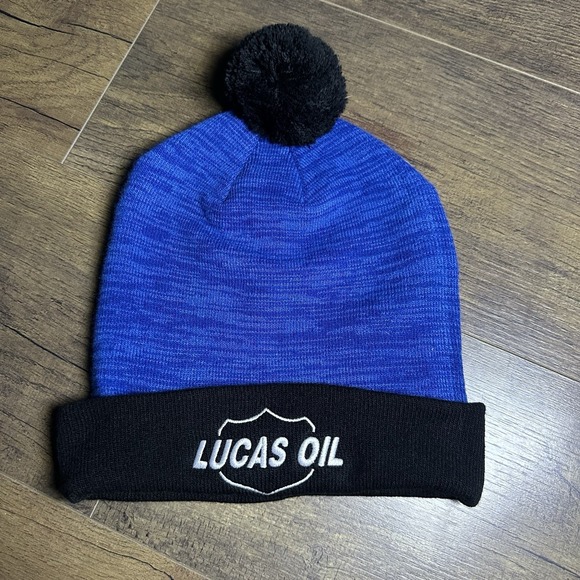 2025 Indianapolis Colts Lucas Oil Beanie Winter Hat | Adult NFL Blue & Black - Picture 3 of 5